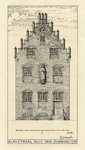 39796 Opstand van de voorgevel van een claustraal huis van het kapittel van Oudmunster (Domplein 6) te Utrecht.